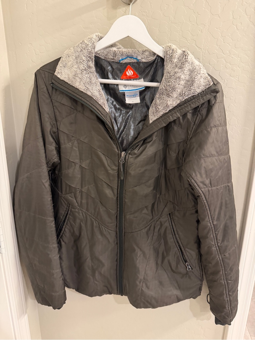 Columbia Omni-heat Jacket interchangeable quilted Grey